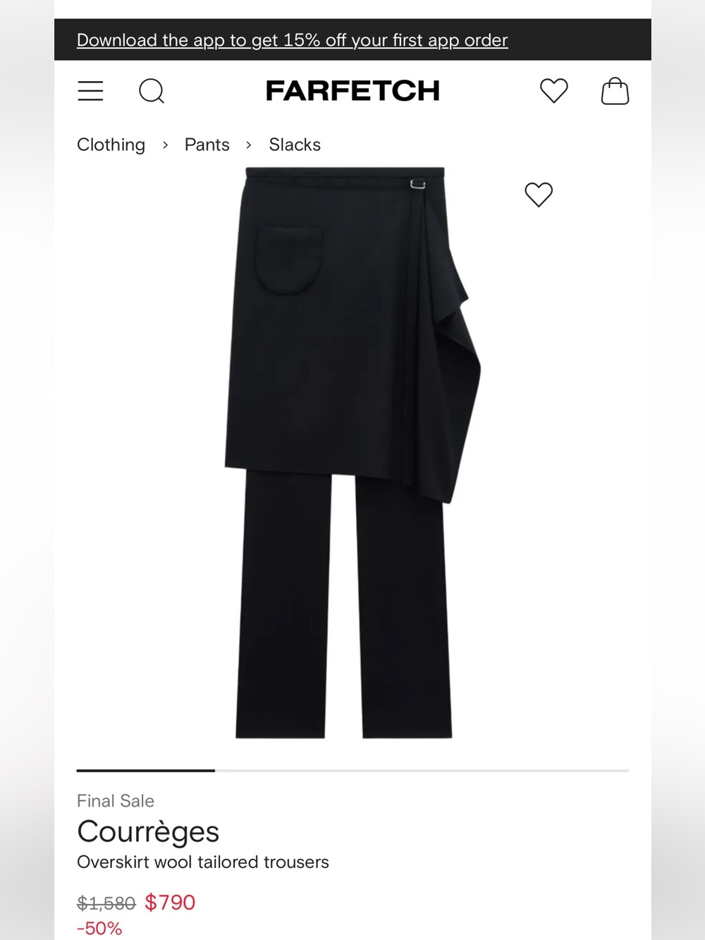 Black Asymmetrical Wrap Pants with Pocket Detail
